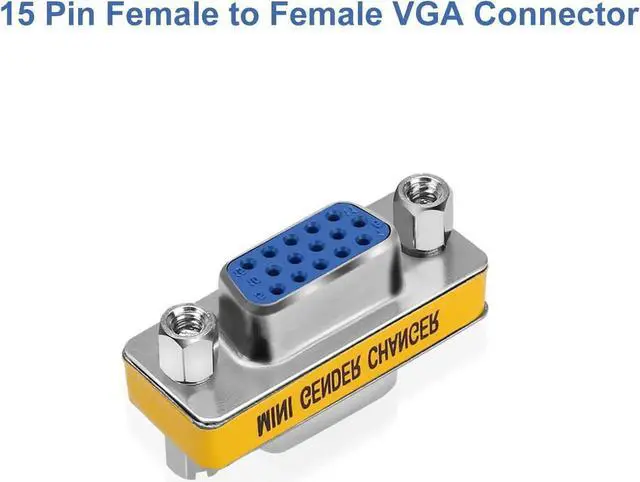 Alt view image 4 of 5 - 2 Pack VGA SVGA Coupler, 15 Pin Female to Female Mini Gender Changer Adapter Connector
