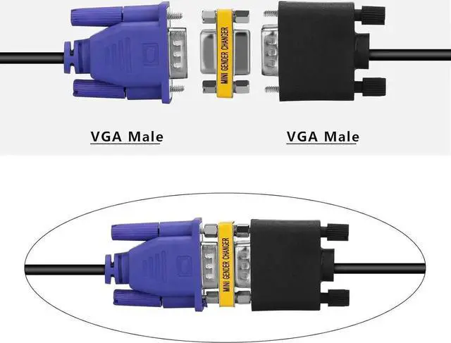 Alt view image 3 of 5 - 2 Pack VGA SVGA Coupler, 15 Pin Female to Female Mini Gender Changer Adapter Connector