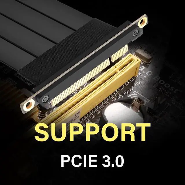 Alt view image 6 of 7 - 25CM PCIe 3.0 X8 Extension Cable, 90 Degree M/F PCI-E 8X Male to Female Riser Cable
