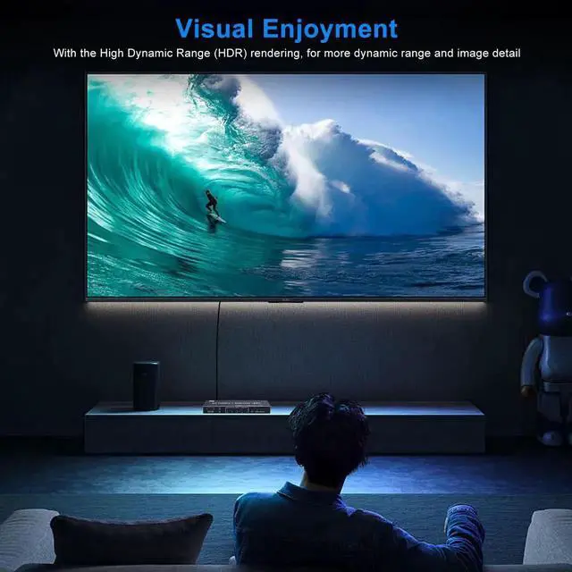 Alt view image 3 of 7 - 5 in 1 Out 8K HDMI Switcher, 5 Port HDMI 2.1 Switch Selector Box with IR Remote, Support 8K@60Hz 4K@120Hz, Compatible with PS5 PS4 Xbox Switch Roku TV Fire Stick