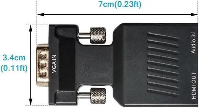 Alt view image 2 of 4 - 1080P VGA Male to HDMI Female Adapter with Audio, VGA to HDMI Converter Adapter for VGA PC Laptop to HDMI TV Monitor Projector