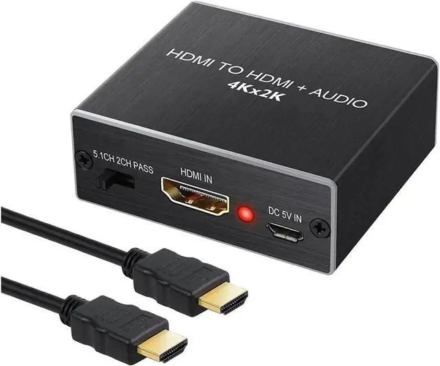 Main image of HDMI Audio Extractor Converter, 4K 3D HDMI to Optical Toslink SPDIF + 3.5mm Stereo Audio Splitter Adapter with 1M HDMI 1.4 Cable