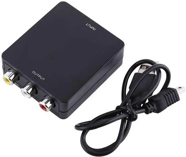 Alt view image 2 of 6 - PUSOKEI 1080P HDMI to RCA Converter, Mini HD Video Adapter HDMI to AV CVBS Composite Audio Video Converter, Support NTSC/PAL Format, Black
