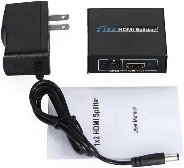 Main image of 1 in 2 Out HDMI Splitter 4K 1080P 3D, 1x2 HDCP Stripper with Power Signal Amplifier