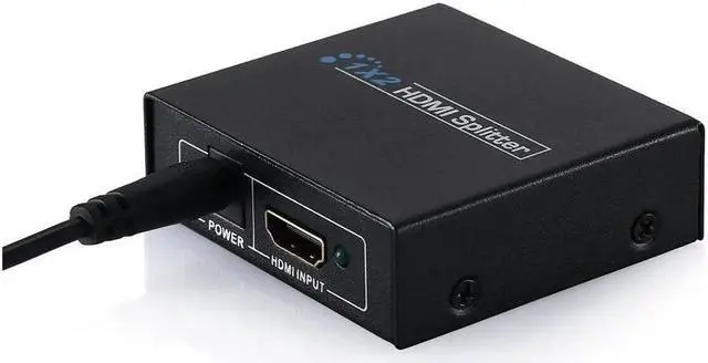 Alt view image 4 of 5 - 1 in 2 Out HDMI Splitter 4K 1080P 3D, 1x2 HDCP Stripper with Power Signal Amplifier