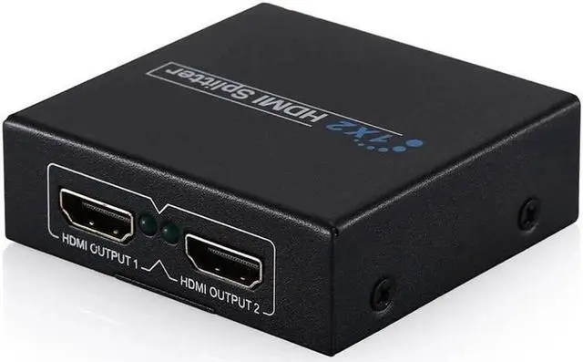 Alt view image 2 of 5 - 1 in 2 Out HDMI Splitter 4K 1080P 3D, 1x2 HDCP Stripper with Power Signal Amplifier