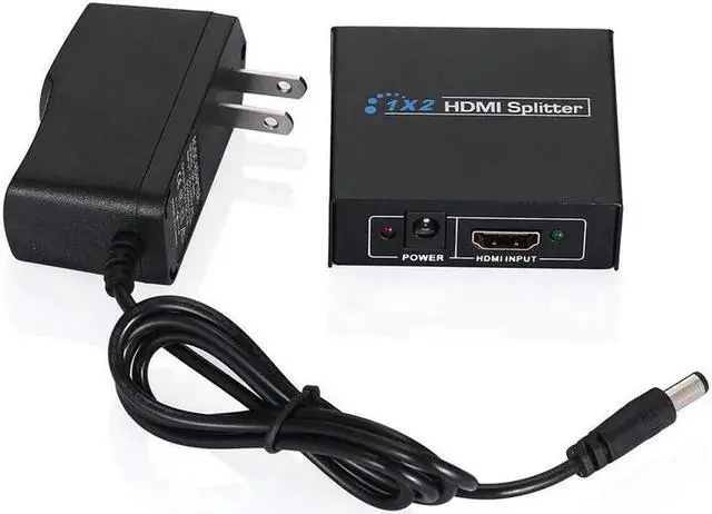 Alt view image 5 of 5 - 1 in 2 Out HDMI Splitter 4K 1080P 3D, 1x2 HDCP Stripper with Power Signal Amplifier