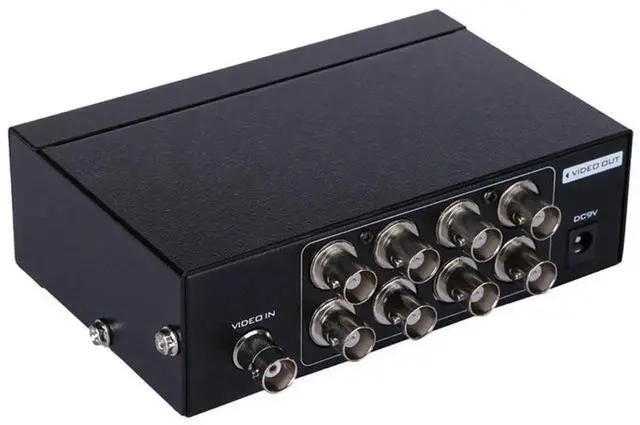 Main image of 8-Port BNC Video Splitter, 1 In 8 Out 1080P Coaxial Distributor Amplifier, BNC CCTV Splitter Box for Security Camera Surveillance Monitoring System