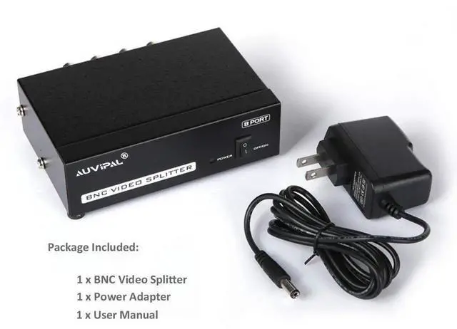 Alt view image 3 of 7 - 8-Port BNC Video Splitter, 1 In 8 Out 1080P Coaxial Distributor Amplifier, BNC CCTV Splitter Box for Security Camera Surveillance Monitoring System