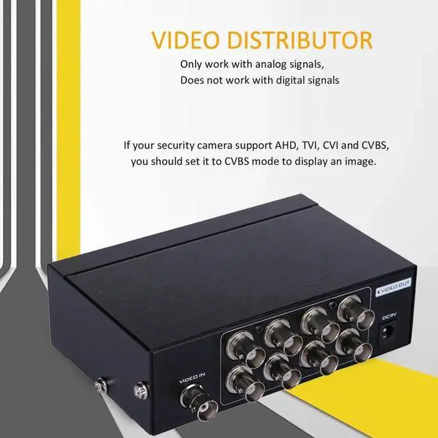 Alt view image 2 of 7 - 8-Port BNC Video Splitter, 1 In 8 Out 1080P Coaxial Distributor Amplifier, BNC CCTV Splitter Box for Security Camera Surveillance Monitoring System