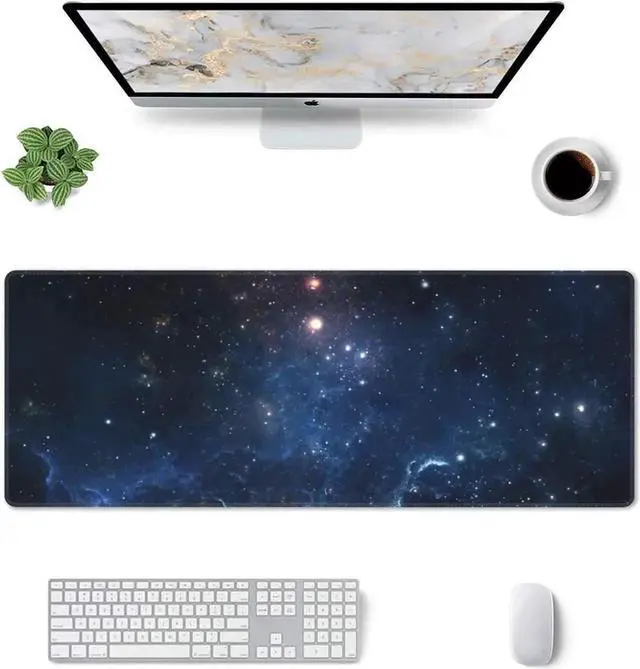 Main image of XXL Space Galaxy Gaming Mouse Pad, 31.5 X 11.8 Inch Cool Extended Desk Mat, Non-Slip Large Keyboard Laptop Mouse Pad for Home Office Gaming