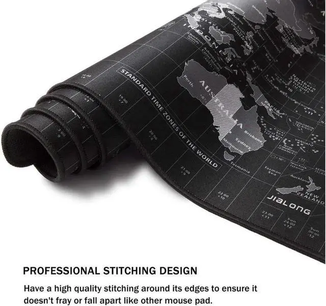 Alt view image 5 of 6 - 35.43 x 15.75 Inch World Map XXXL Extended Gaming Mouse Pad, Large Computer Desk Mat with Non-Slip Rubber Base for Desktop Gaming Office Home