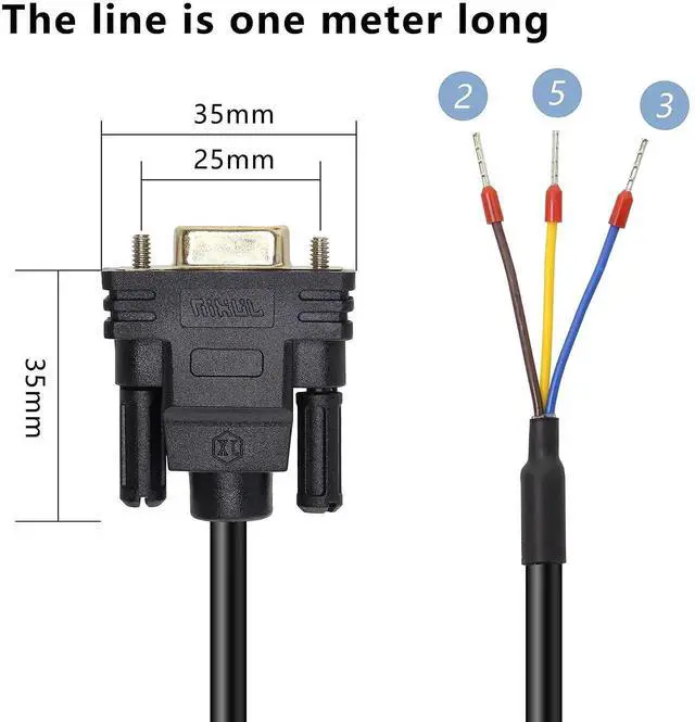 Alt view image 6 of 6 - DB9 Female RS232 Serial Port Solderless Breakout Cable, 9-Pin COM Port Adapter Replacement Cable, 1.5m / 4.92ft