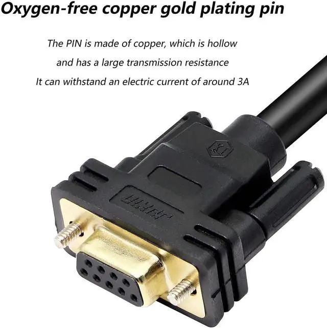Alt view image 3 of 6 - DB9 Female RS232 Serial Port Solderless Breakout Cable, 9-Pin COM Port Adapter Replacement Cable, 1.5m / 4.92ft