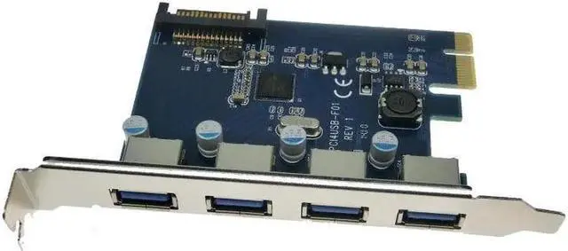 Alt view image 3 of 4 - FL1100 Chip 4 Ports USB 3.0 PCI Express Card PCI-e USB3.0 Host Controller Expansion Adapter
