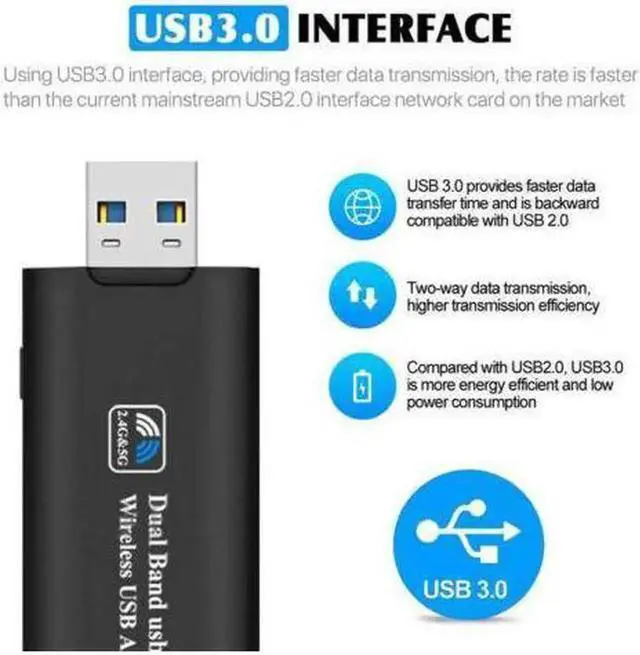 Alt view image 6 of 6 - 1PCS USB 3.0 AC1200 WiFi Adapter 1200Mbps Dual Band 802.11ac Wireless Network Receiver Adapter