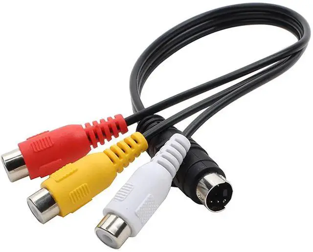 Alt view image 4 of 7 - 27cm 4 Pin S-Video to 3 RCA Female AV Adapter Cable, S-Video to RCA Video Audio Cord Compatible with TV PC Laptop Projector