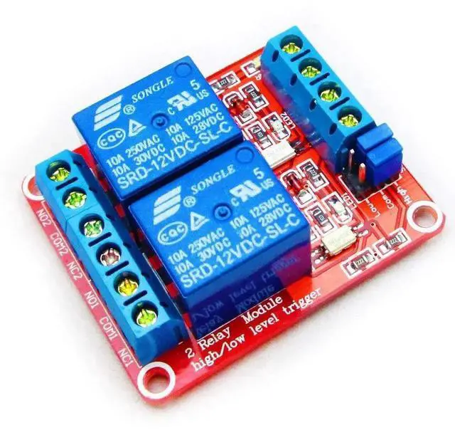 Alt view image 3 of 3 - 2pcs DC 12V 2 Channel Relay Module, Optocoupler Isolated Relay Board with High / Low Level Trigger