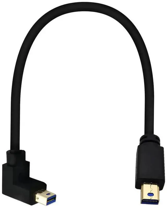 Main image of 1FT 90 Degree Left Down Angle Mini DisplayPort Cable, 8K Mini DP 1.4 Male to Male Extension Cord, Left Angled Video Cable for Mini DP PC Laptop Monitor