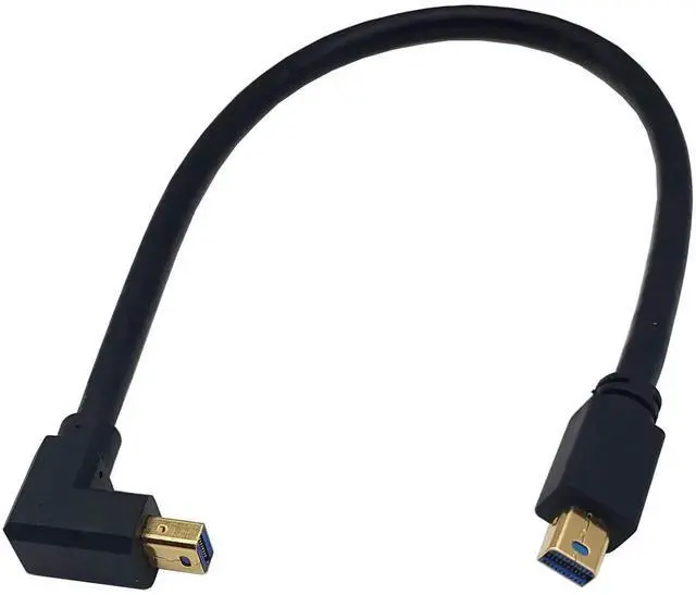 Main image of 1FT 90 Degree Left Up Angle Mini DisplayPort Cable, 8K Mini DP 1.4 Male to Male Extension Cord, Left Up Angled Video Cable for Mini DP PC Laptop Monitor