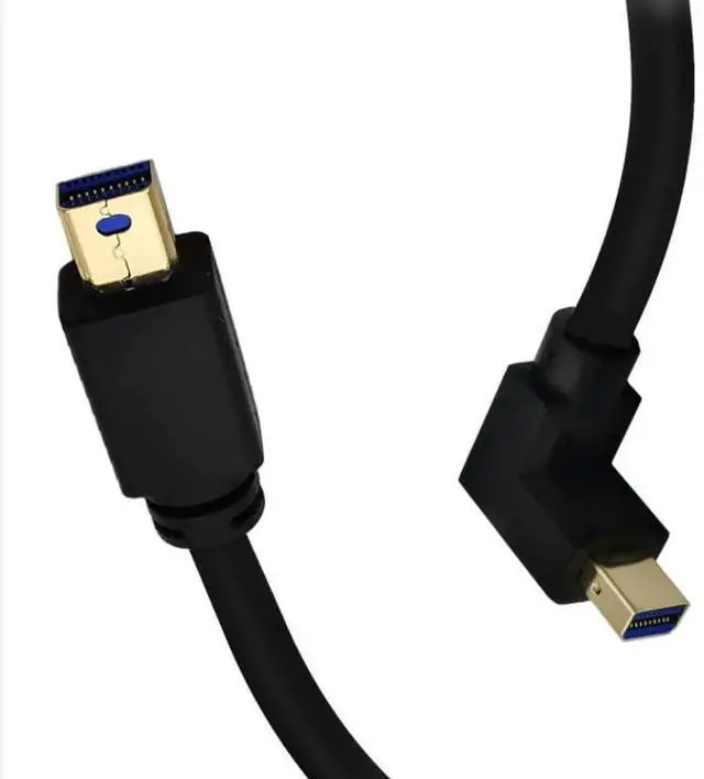 Alt view image 3 of 5 - 1FT 90 Degree Left Up Angle Mini DisplayPort Cable, 8K Mini DP 1.4 Male to Male Extension Cord, Left Up Angled Video Cable for Mini DP PC Laptop Monitor
