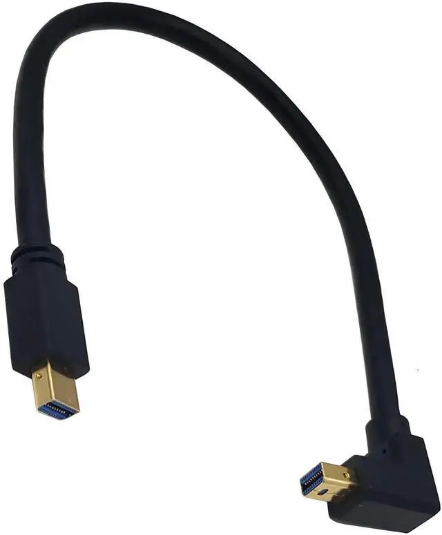 Alt view image 5 of 5 - 1FT 90 Degree Left Up Angle Mini DisplayPort Cable, 8K Mini DP 1.4 Male to Male Extension Cord, Left Up Angled Video Cable for Mini DP PC Laptop Monitor