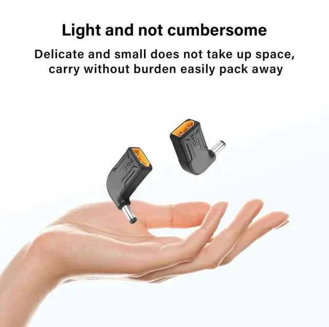 Alt view image 6 of 7 - 2 Pack 90 Degree XT60 Male to DC5521 Male Adapter, 5.5mm x 2.1mm Right Angle Wireless Power Connector for TS100 Soldering Iron, FPV Monitor, Drone XT-015