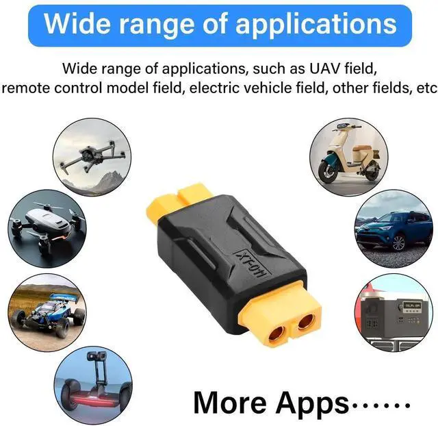 Alt view image 5 of 6 - 2 Pack XT60 Female to Female Connector Adapter, XT60 Wireless Coupler for RC FPV Drone Airplane Toy Car Lipo Battery Charger