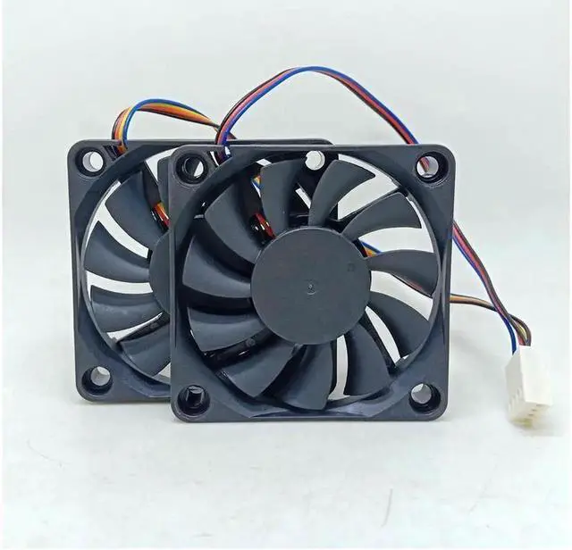 Alt view image 2 of 2 - 2 Pack APISTEK SA6102U 6010 Slim Cooling Fan, 60x60x10mm 4Pin PWM Temperature Control Fan Replacement for Shuttle XH170V Slim PC