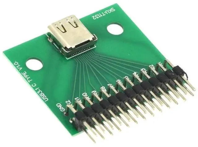 Main image of Type-C Female USB 3.1 Test PCB Board Adapter, 24P Type C Connector Socket for Data Cable Wire Transfer Testing
