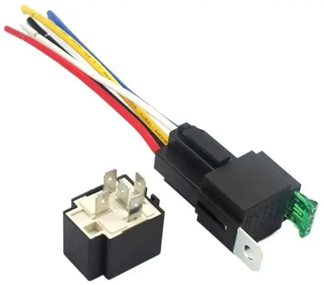 Main image of 12V 4Pin Automotive Fused Relay 30A Normally Open Car Relay with Matching Socket Base