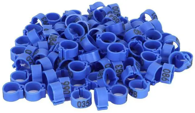 Main image of 100Pcs Numbered Plastic Bird Foot Rings, Pigeon Leg Bands Clip Rings for Adult Poultry Bird Identification and Management