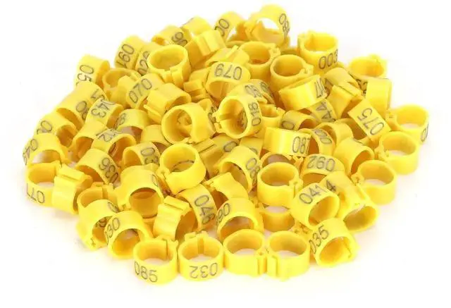 Main image of 100Pcs Numbered Plastic Bird Foot Rings, Pigeon Leg Identify Clips Poultry Bands for Livestock Management