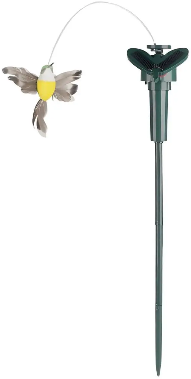 Main image of Solar Powered Rotating Hummingbird Random Color Fluttering Bird Simulation Ornament for Garden Lawn Balcony Outdoor Yard Decor