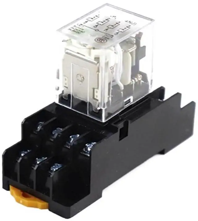 Main image of HH52P Electromagnetic Intermediate Relay with Socket Base LED Indicator MY2NJ 8 Pin AC110V HH52P/53P/54P Universal Relay Switch
