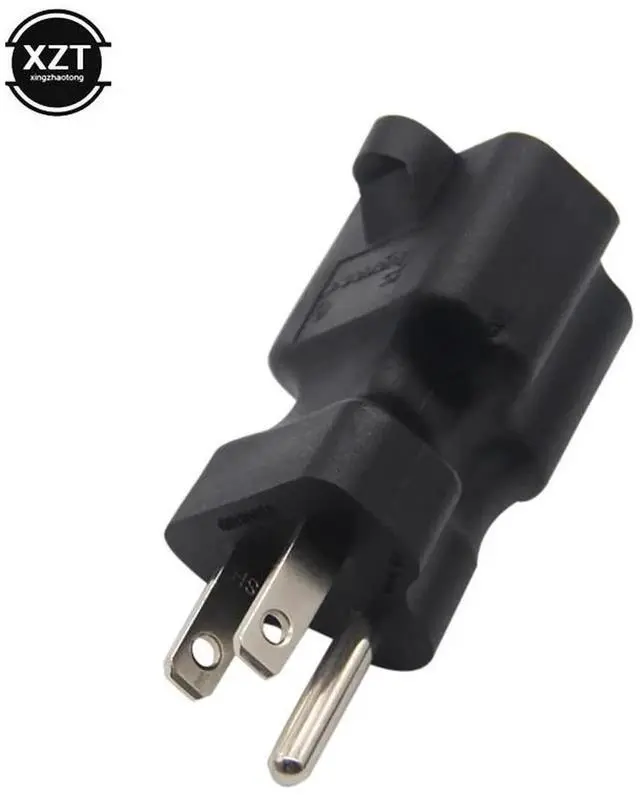 Main image of 5-15P Male to 5-20R T-Blade AC Power Adapter Plug 15A Household Plug to 20A Outlet Converter