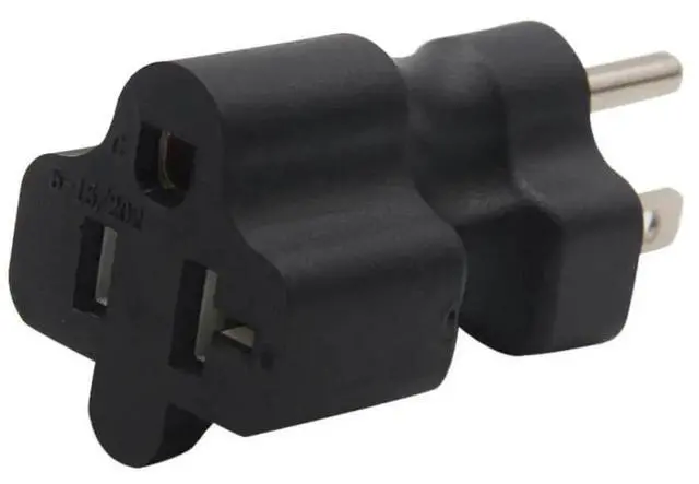 Alt view image 3 of 6 - 5-15P Male to 5-20R T-Blade AC Power Adapter Plug 15A Household Plug to 20A Outlet Converter
