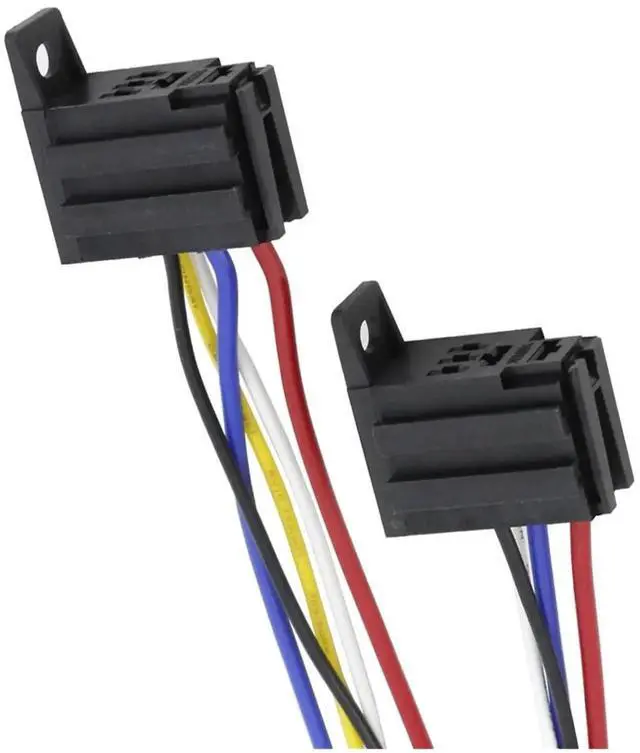 Main image of 5PCS 4 Pin Car Relay Socket with Wiring Harness and Terminals, 12V 24V 30A Automotive Relay Holder