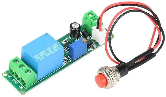 Main image of 5-12V Adjustable Timer Delay Turn Off Module External Push Button Trigger Timing Relay Time Switch 1-10S Timing Off