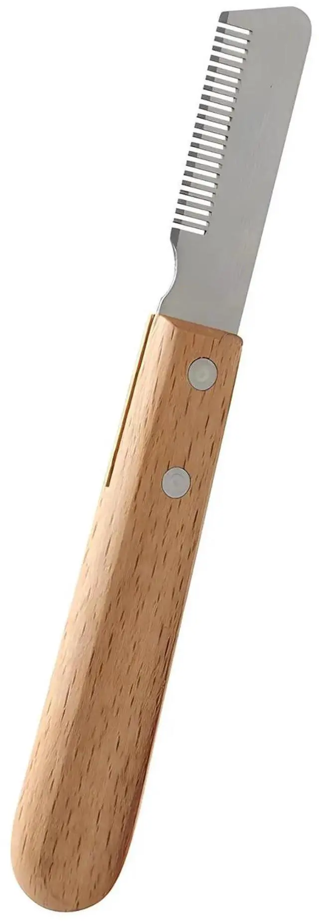 Main image of 6.7 Inch 17cm Pet Deshedding Comb Wooden Handle Stainless Steel Grooming Brush for Short Hair Cats and Dogs