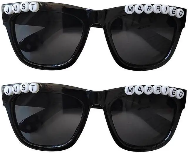 Main image of 2 Pcs Groom Sunglasses Black Plastic Funny Wedding Party Props Bridal Celebration Accessories