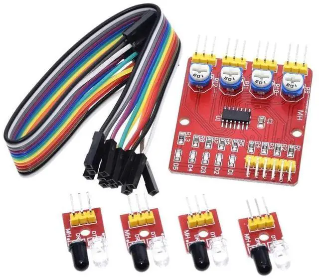 Main image of F233-01 4 Channel Infrared Tracking Module Four-Way Line Tracking Obstacle Avoidance Sensor for Smart Car Robot