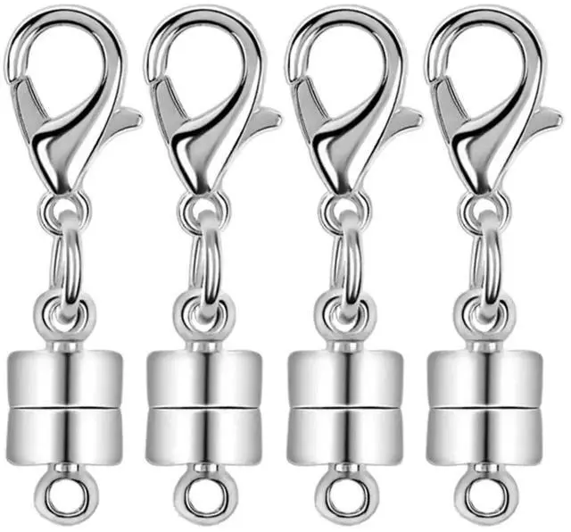 Main image of 4 Pcs Silver Alloy Jewelry Clasps, Strong Buckle Connector DIY Necklace Jewelry Converter