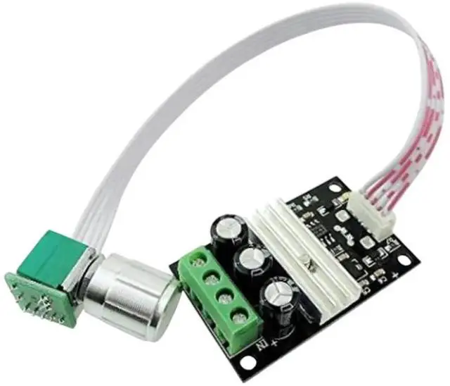 Main image of DC 6-28V 3A PWM DC Motor Speed Controller, Adjustable Speed Governor with Potentiometer and Flat Cable