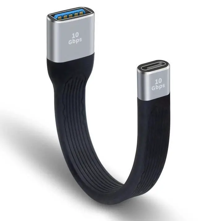 Main image of 13cm USB C Female to USB A Female Adapter Cable, USB 3.1 Gen2 10Gbps Soft Flat Type-C to Type-A Extender Cord Compatible with iPhone, MacBook, Power Bank, Samsung Galaxy