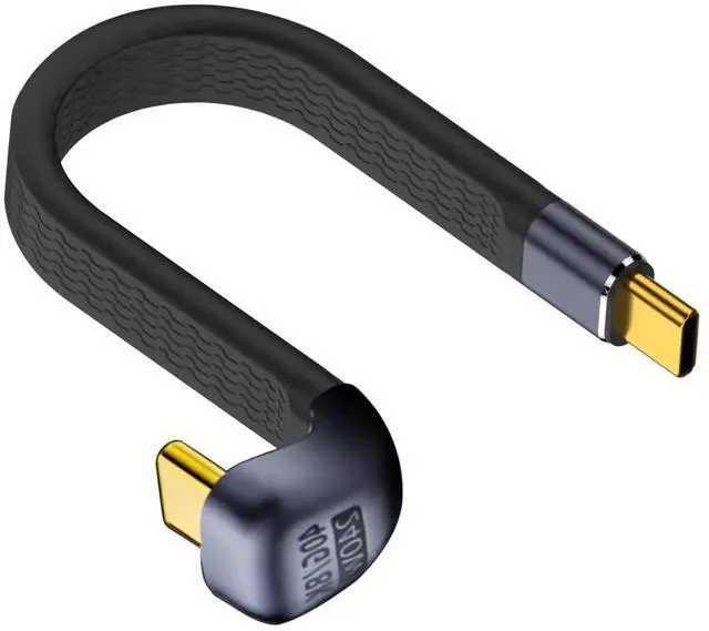 Main image of 5 Inch U Shape 180 Degree Short USB C Cable, PD 3.1 240W 40Gbps 8K@60Hz Flat Type C Charging Data Cord Compatible with iPhone 15, External SSD, Docking Station, Thunderbolt 4