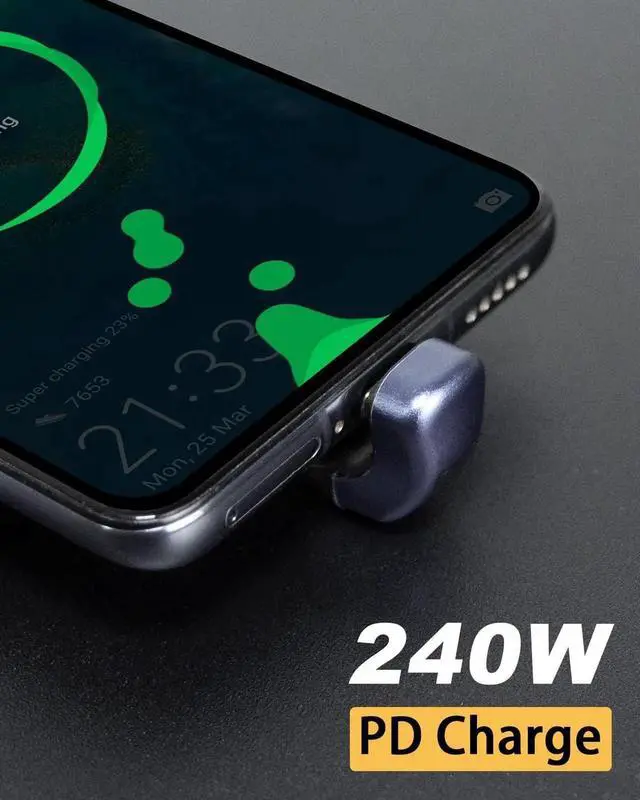 Alt view image 7 of 7 - 5 Inch U Shape 180 Degree Short USB C Cable, PD 3.1 240W 40Gbps 8K@60Hz Flat Type C Charging Data Cord Compatible with iPhone 15, External SSD, Docking Station, Thunderbolt 4