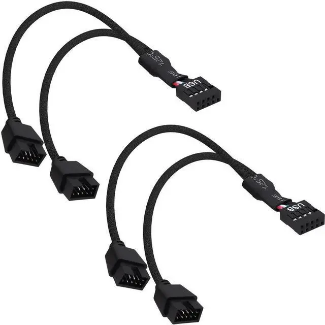 Main image of 15cm Motherboard USB Header Splitter Y Cable, USB 2.0 9Pin Female to Dual 9Pin Male 1 to 2 Converter Extension Cord Adapter for PC Motherboard, 2 Pack
