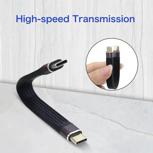 Alt view image 3 of 7 - 5.11 Inch Short USB C 4.0 Cable, 40Gbps Type C Male to Male Data Transfer Cord, 100W PD Fast Charging Compatible with All USB-C Devices