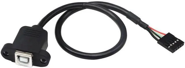 Alt view image 7 of 7 - 30cm/12inch Panel Mount USB 2.0 B Cable, USB B Female to 5 Pin Female Dupont Motherboard USB Header Extension Cable